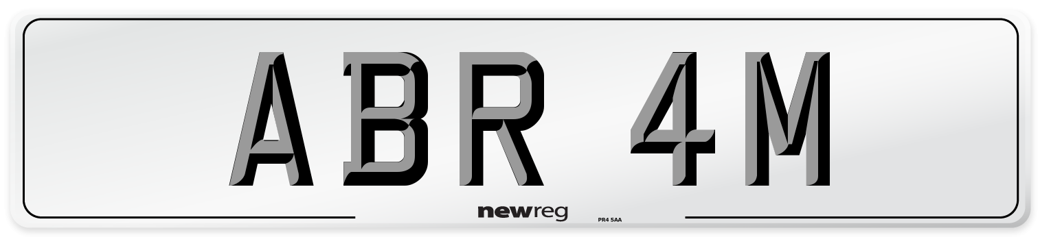 ABR 4M Number Plate from New Reg